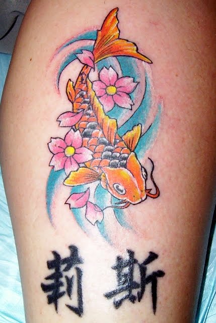 Japanese Koi fish Tattoo Design kanji tattoo design