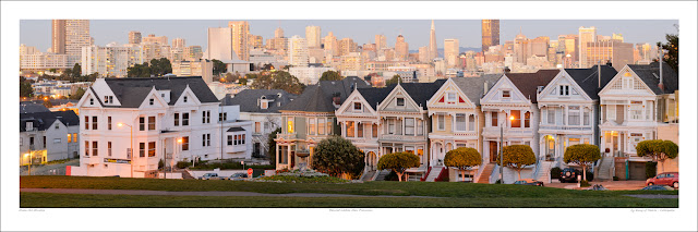 Alamo Park San Francisco wide panoramic photo print for sale, Tuxyso wikipedia Owen Art Studios Panoramas