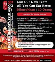 Open Recruitment at Resto Gogogi Korean Grill Surabaya Agustus 2020