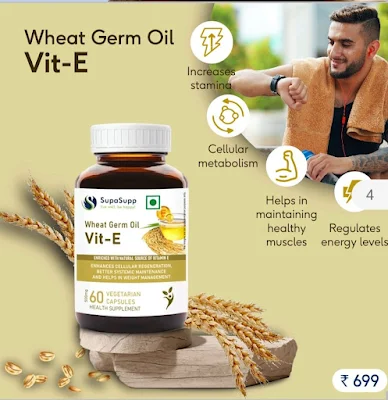 Vit - E | Wheat Germ Oil Capsules, 60 Vegetarian Capsules | 500mg