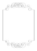 Vintage calligraphic frame (calligraphic frames printable wedding invitation template )