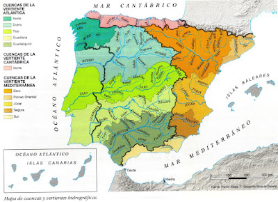 Resultado de imagen de mapa físico españa rios