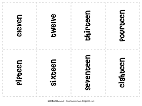 Number Words Cards, 11-20 for Singapore Math 1A