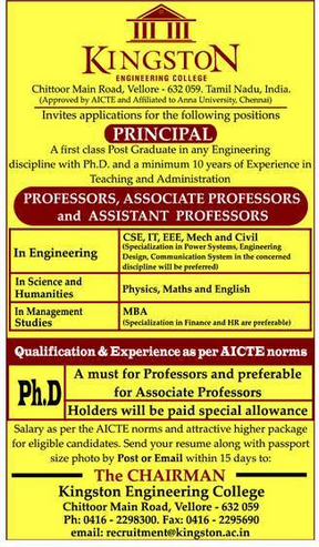 Faculty Recruitment 2015 - Notification