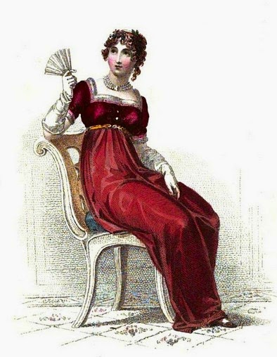 Evening dress  from Ackermann's Repository (Dec 1813)