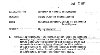 October 1952 Flying Saucers Memorandum
