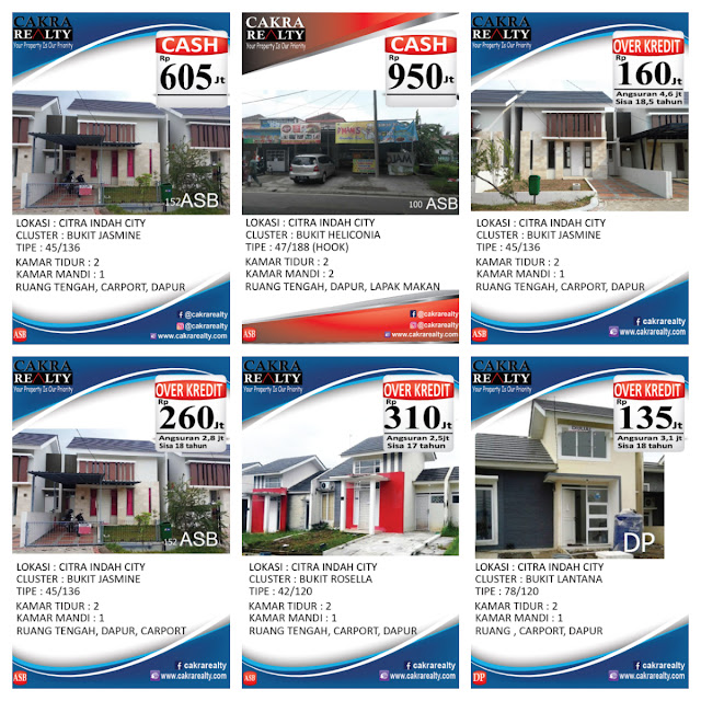 Rumah Secondary Citra Indah City Harga Mulai 135 Jt an