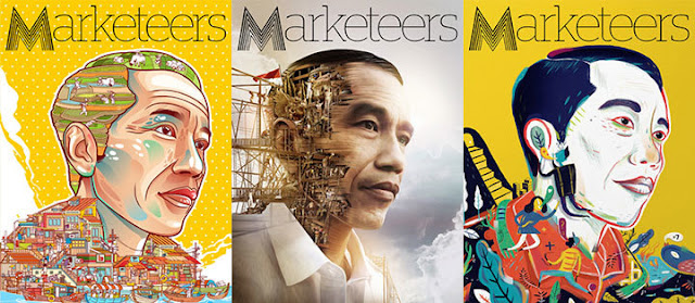 17 Covers of Joko Widodo for Marketeers Magazine