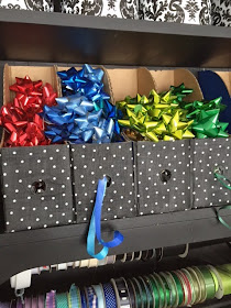 gift wrap and ribbon organizer