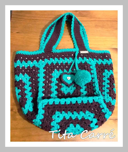 A Bolsa de Squares em crochet