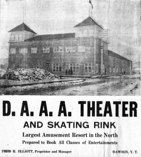 Advertisement for Dawson Amateur Athletic Club rink in Yukon