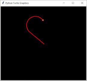 Heart shape using Python Turtle