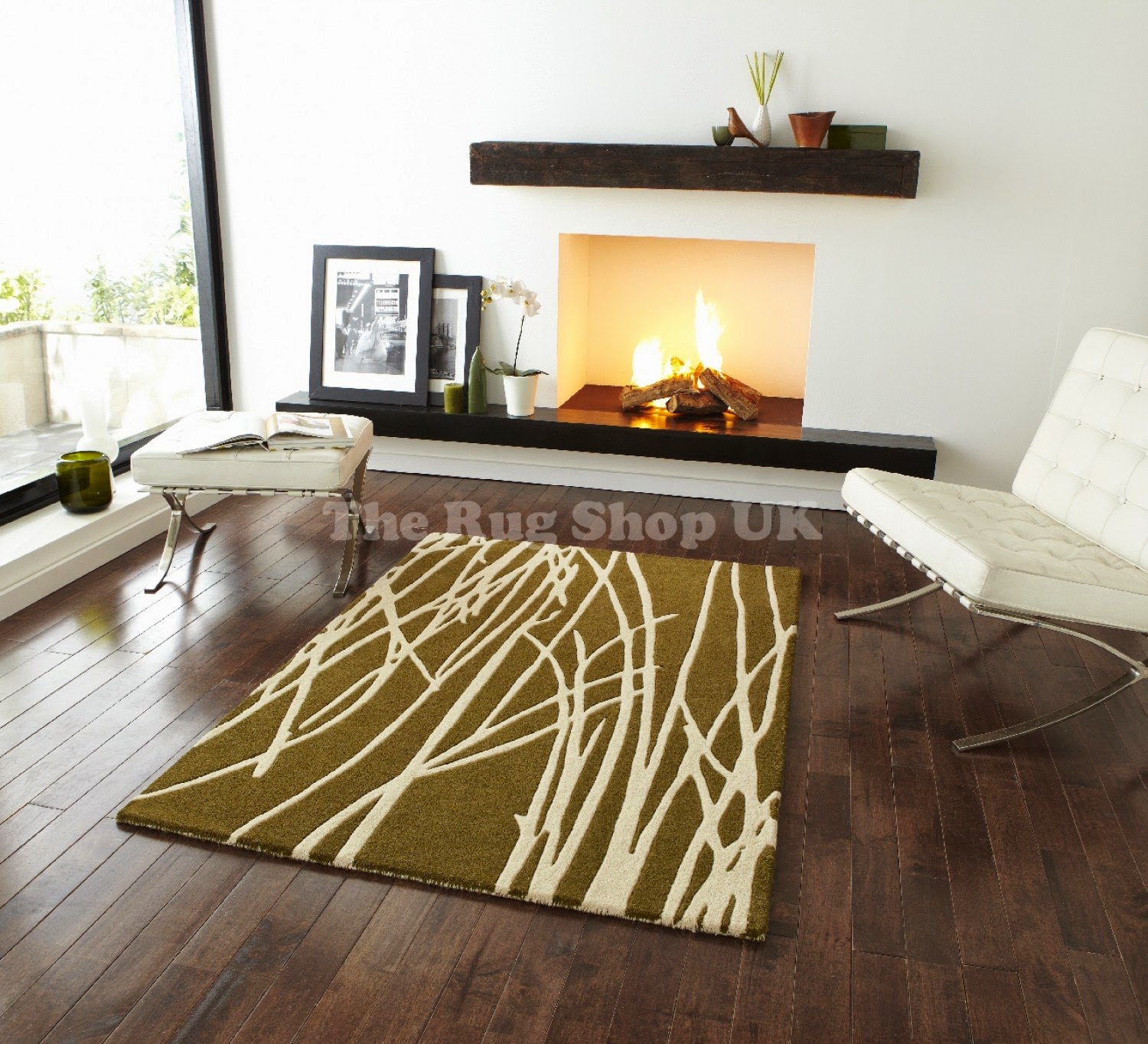 EL-10 Green Natural Wool Rug (OC)