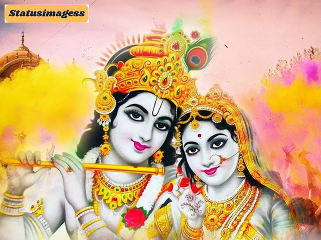 Romantic Radha Krishna Holi Images