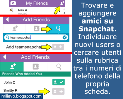 aggiungere amici snapchat