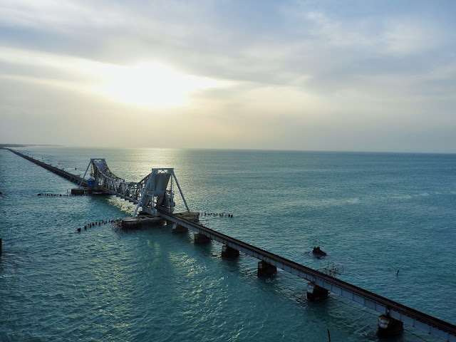 The glorious Pamban Bridge off Rameswaram in Tamil Nadu | July 2015