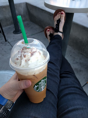 Iced pumpkin spice latte at Starbucks