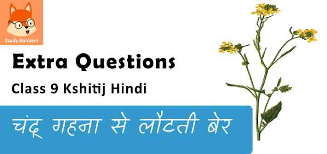 Extra Questions for Class 9 क्षितिज Chapter 14 चंद्र गहना से लौटती बेर - केदारनाथ अग्रवाल Hindi