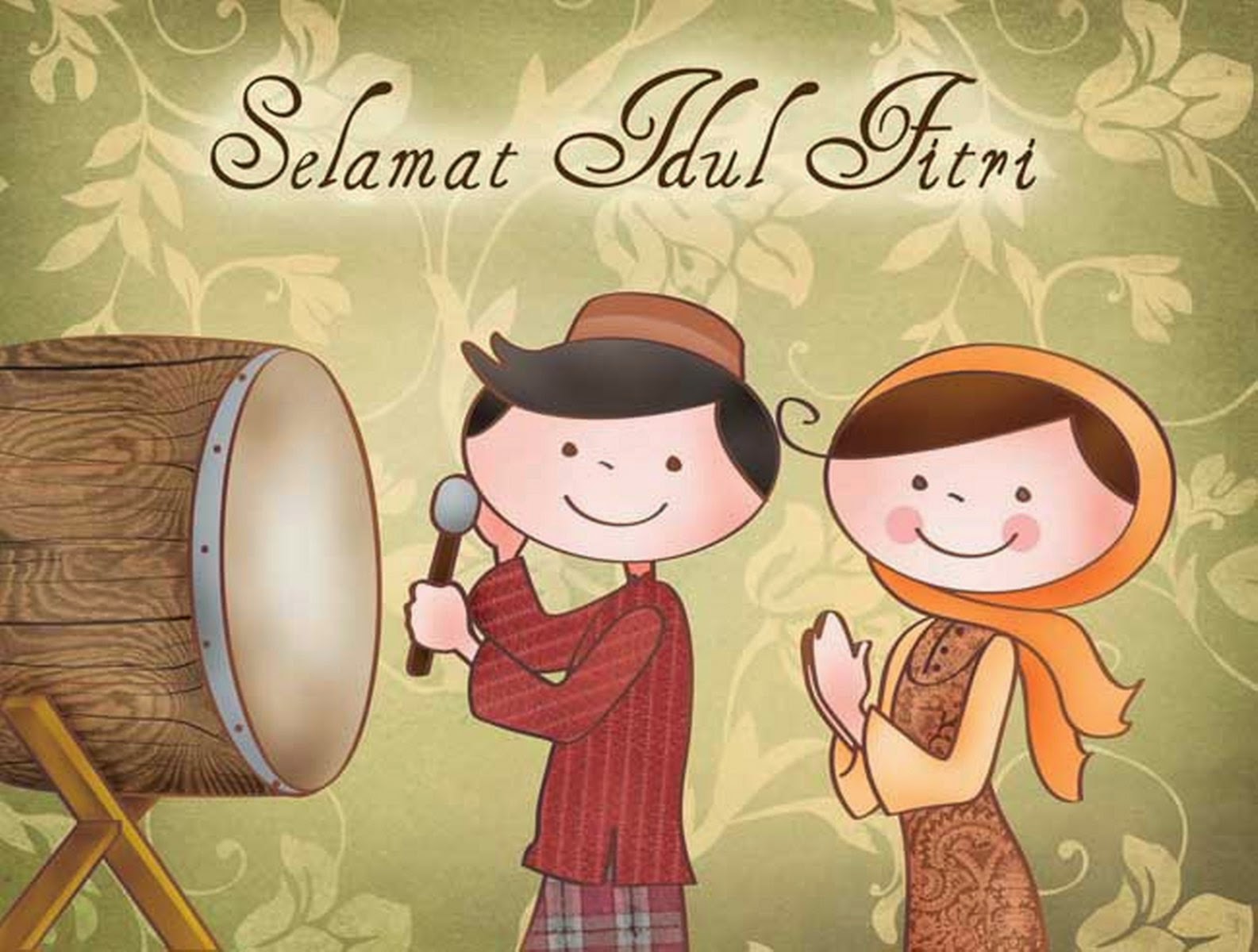 Kartun Muslimah Idul Fitri Gambar Kartun