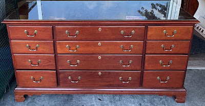 UHURU FURNITURE & COLLECTIBLES: SOLD #D091323 Dresser, Link-Taylor, Vintage, Solid Mahogany, Heirloom, 12 Drawers