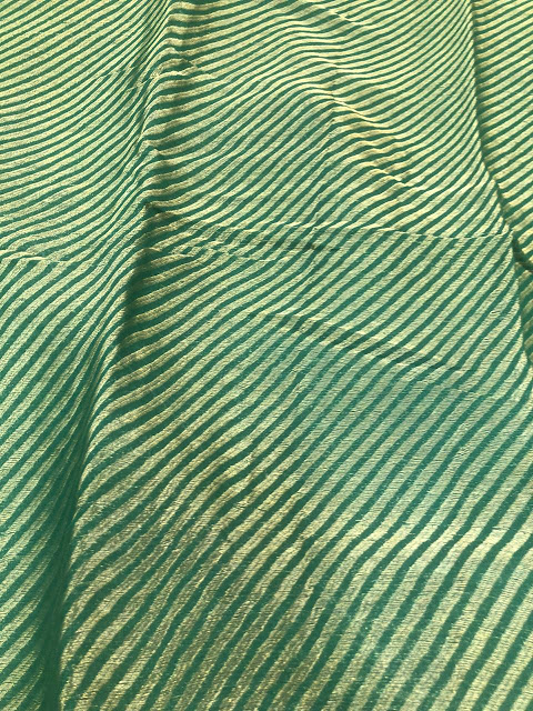 Emerald Green French Chiffon saree with Swarovski