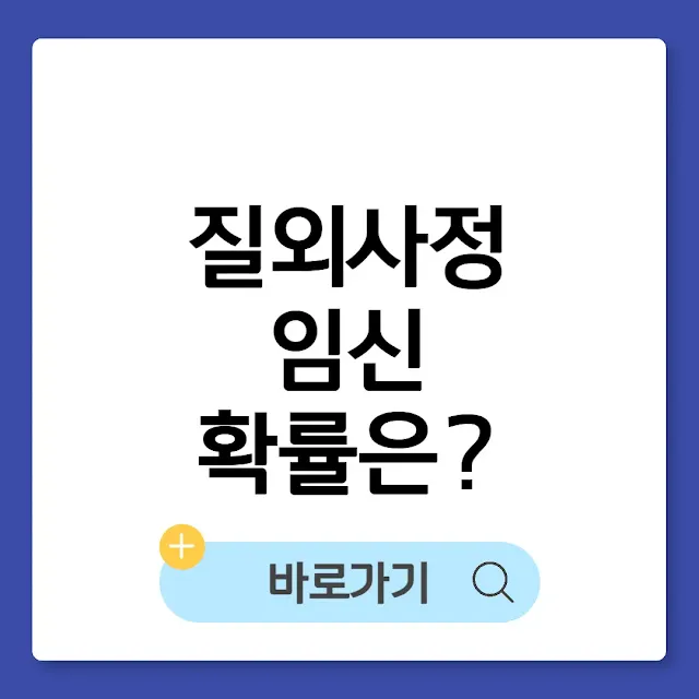 질외사정 임신 확률 진실은?