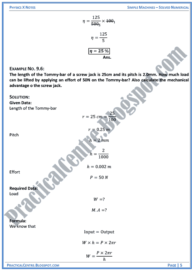 simple-machines-solved-numericals-example-and-problem-physics-x
