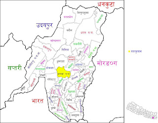 Map of Sunsari District