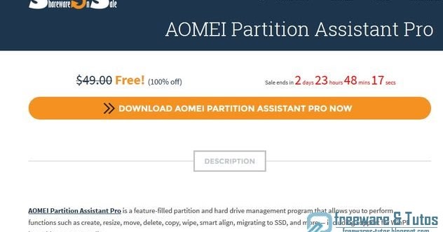 Offre promotionnelle : AOMEI Partition Assistant Pro 6.0 ...