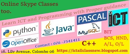 Python, Java, C++, Pascal, ICT Colombo