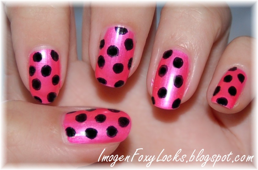 cute designs for nails. of her spotted nails,