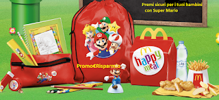 Logo Da Mc Donald's kit Scuola Super Mario con Happy Meal