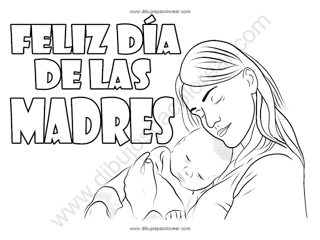 dibujo día de las madres para colorear