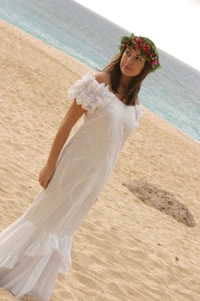 Hawaiian Beach Wedding Dress Gown
