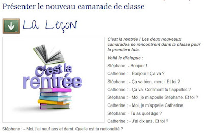http://www.bonjourdefrance.com/exercices/contenu/presenter-le-nouveau-camarade-de-classe.html