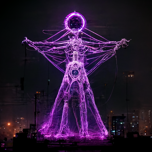 Cyberpunk Vitruvian Man