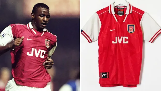 Arsenal Home kit worn during the 1996/1998 period