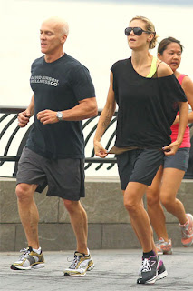 Celebrity Heidi Klum with her Fitness Trainer