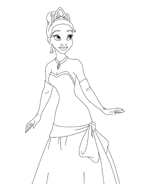 Tiana The Princess Coloring Page