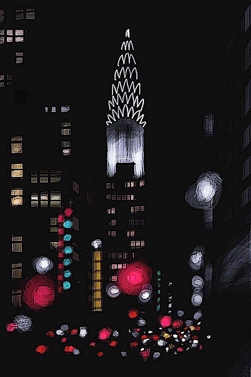 Jorge Colombo art, big city lights