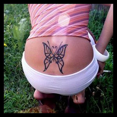 butterfly tattoo lower back. cute utterfly tattoos.