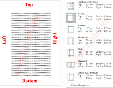 Cara Mengatur Margins [ Batas Tepi ] Di Microsoft Word