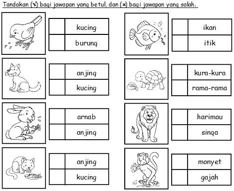 BAHASA MALAYSIA PRASEKOLAH: Latihan Haiwan Jinak