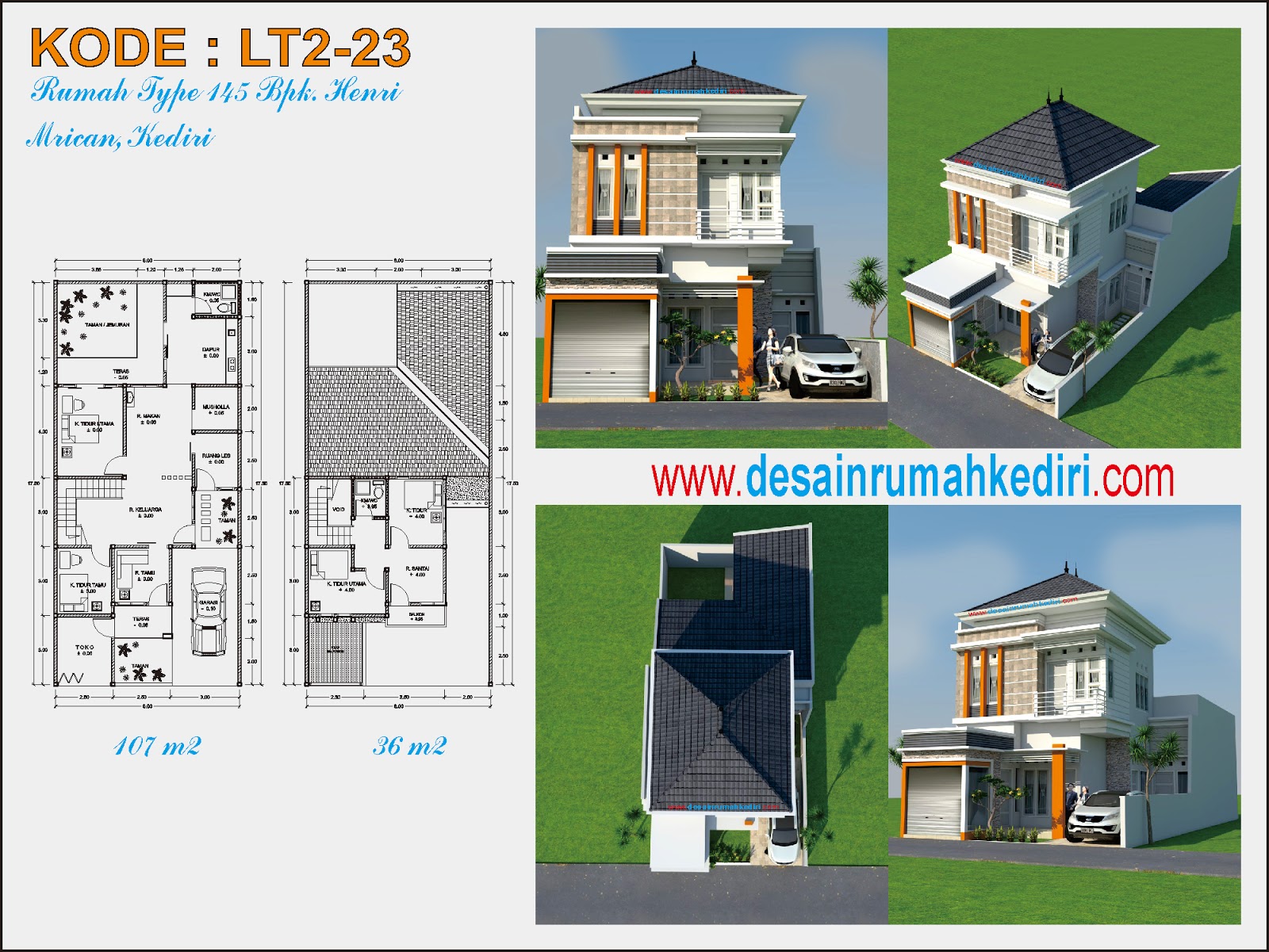 Lt2 23 Rumah Minimalis 2 Lantai Bpk Henri Di Mrican Kota Kediri
