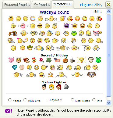 The first set contains the default emoticons and The first set contains the default emoticons and