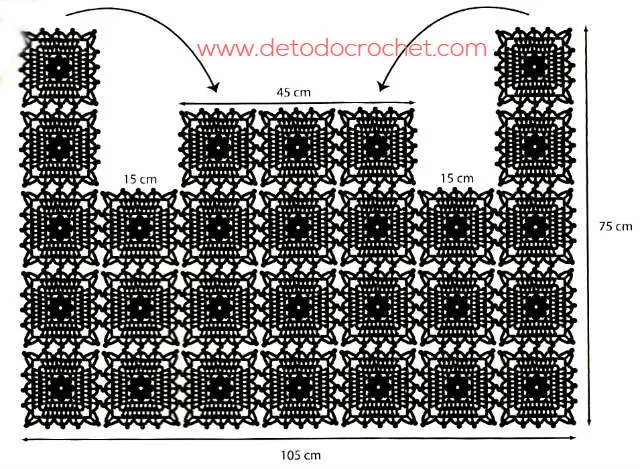 molde de chaleco crochet