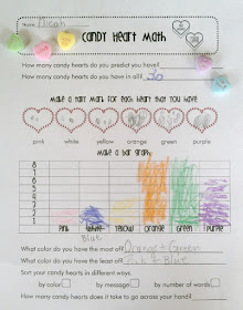 Candy heart graphing for Valentines math