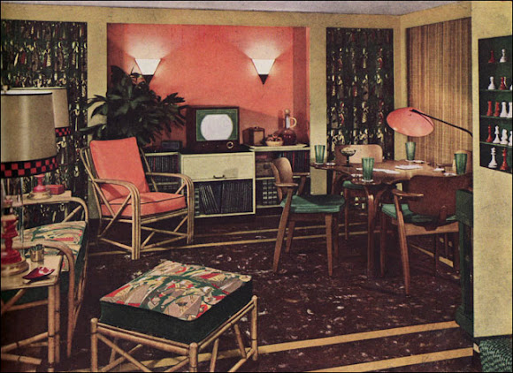 vintage interior design and decoration 50s