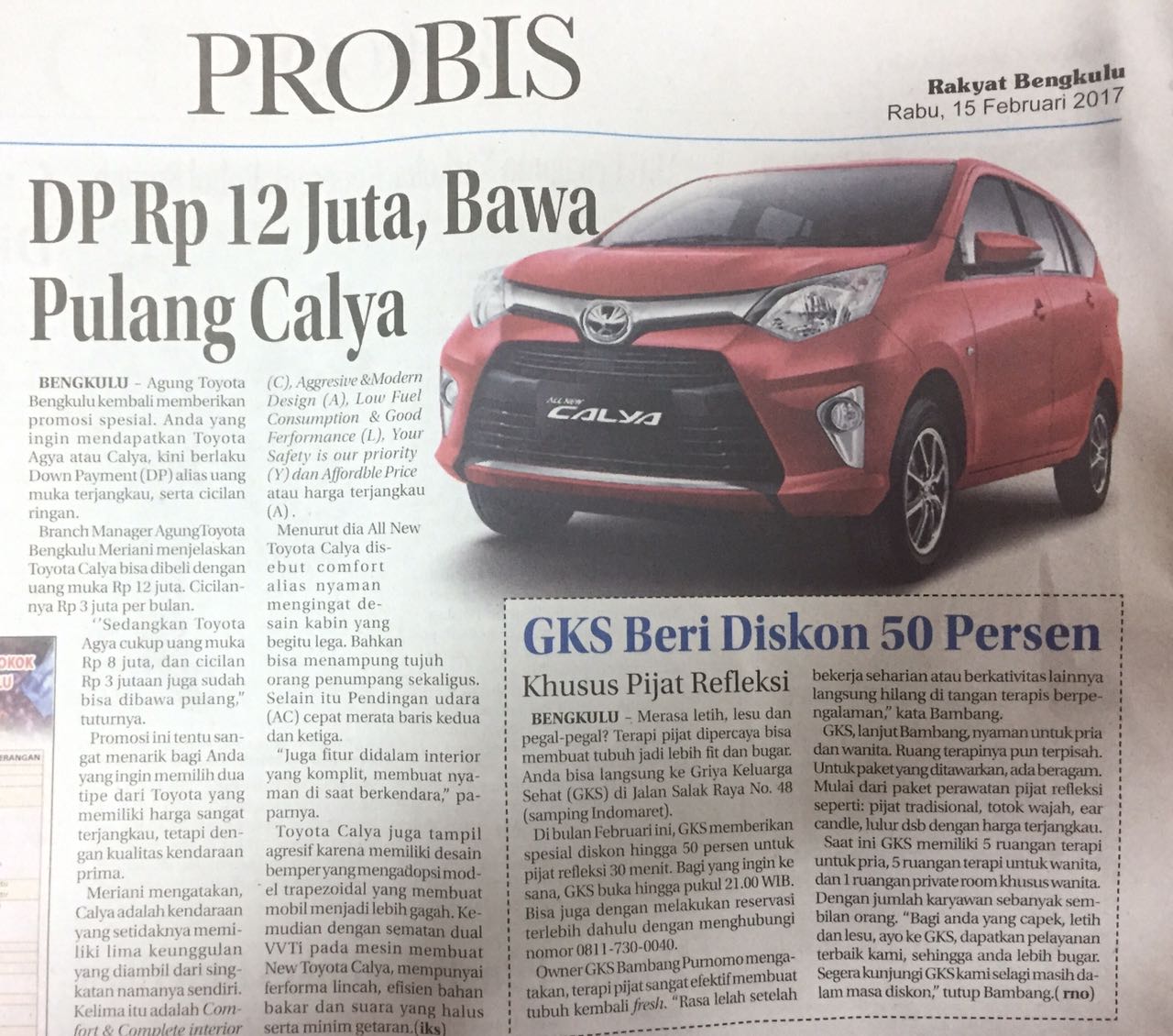 Release di Harian Rakyat Bengkulu.