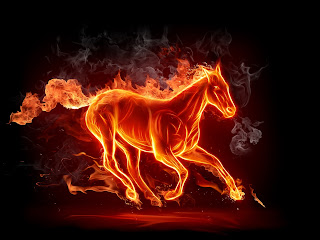 Horse On Fire 3D Wallpaper For Desktop